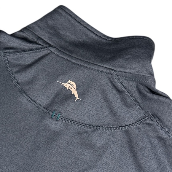 Tommy Bahama Performance Quarter Zip Men’s Large Dark Grey Pullover Activwear - Picture 6 of 11